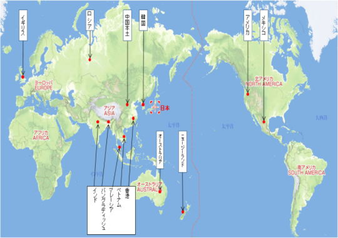 世界各国の拠点